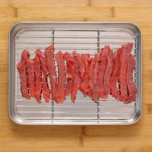 Fresh marinated beef shawarma