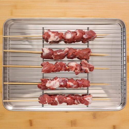Lamb skewers for barbecue